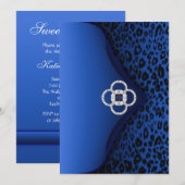 Invitation Enveloppe à imprimé léopard bleu (Devant / Derrière)