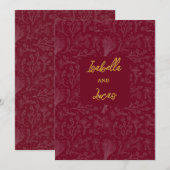 Invitation Enveloppe personnalisable Royal Maroon (Devant / Derrière)