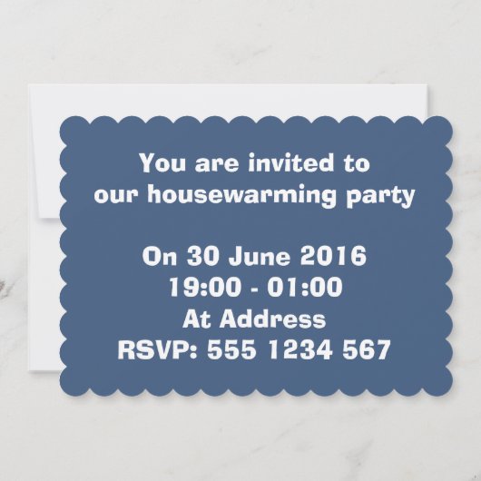 Invitation Enveloppement bulle bleue motif (Dos)