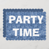 Invitation Enveloppement bulle bleue motif (Devant / Derrière)