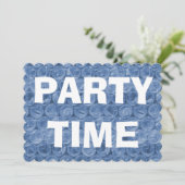 Invitation Enveloppement bulle bleue motif (Debout devant)