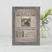 Invitation envie affiche cowboy anniversaire (Debout devant)