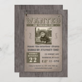 Invitation envie affiche cowboy anniversaire (Devant / Derrière)