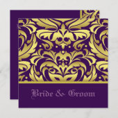 Invitation Envie de mariage élégant et sobre en or (Devant / Derrière)