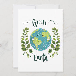 Invitation Environnement mondial - Terre souriante avec Terre