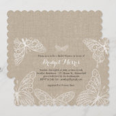 Invitation Envoi de dentelle Papillons de douche nuptiale (Devant / Derrière)