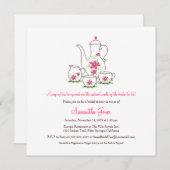 Invitation Envoi De Thé Carré Envoi D'Invitations De Douche B (Devant / Derrière)