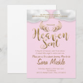 Invitation envoyée par le ciel : Invitation rose (Devant / Derrière)