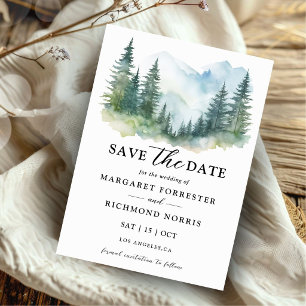 Invitation Épais Pins Rustique Mariage Économisez La Date