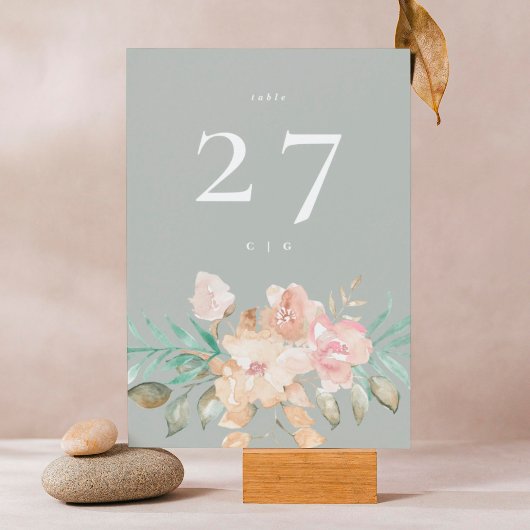 Invitation Épais Premium 5 x 7 Floral Sage Green Numéro de ta