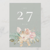 Invitation Épais Premium 5 x 7 Floral Sage Green Numéro de ta (Dos)