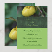 Invitation Épargne Date De Mariage Floral Sabot De Vénus Jaun (Devant / Derrière)