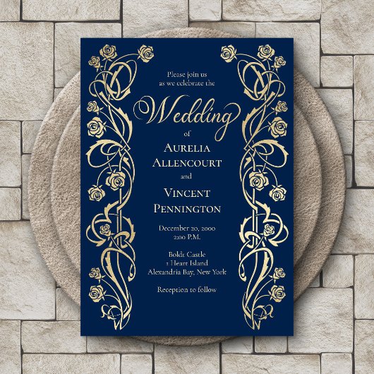 Invitation Épée médiévale royale Rose