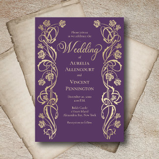 Invitation Épée médiévale royale Rose