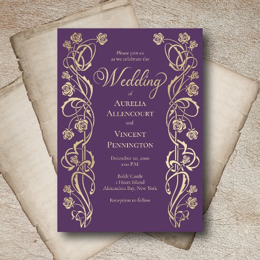 Invitation Épée médiévale royale Rose