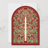 Invitation Épée Royale Médiévale Rouge Arche de Mariage (Dos)