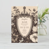 Invitation Épée Vintage médiévale et bouclier (Debout devant)