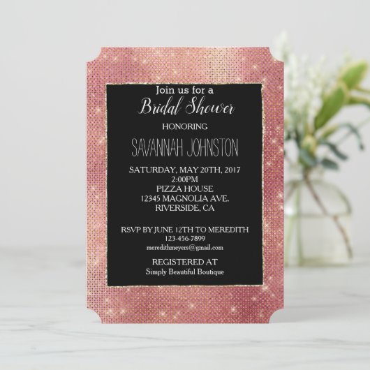 Invitation Éperche en or rose (Debout devant)