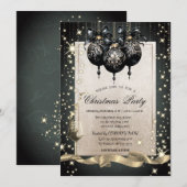 Invitation Éperche, Verre, Boules noires Compagnie fête de No (Devant / Derrière)