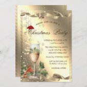 Invitation Éperche, Verre, Fête corporative Holly Berry (Devant / Derrière)