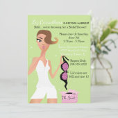 Invitation Éperche verte de Fête des mariées de lingerie surp (Debout devant)