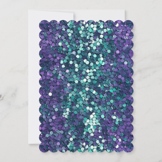 Invitation Épersion de sirène d'aqua pourpre (Dos)