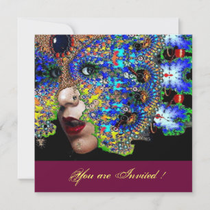 Invitation EPHÉMERAL doux 16 boule mascarade, masque bleu