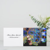 Invitation ÉPHÉMÈRE bal masqué sweet 16 argenté (Debout devant)