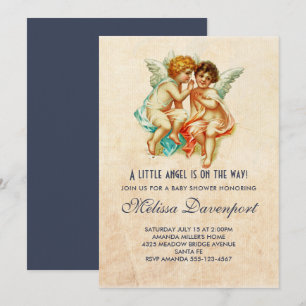 Invitation Éphémère Cherub mignon sur Fausse Feuille de Papie