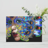 Invitation ÉPHÉMÈRE, Soirée Mascarade de Mardi Gras noir bleu (Debout devant)