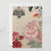 Invitation Ephémère vintage Florale 60e fête d'anniversaire (Dos)