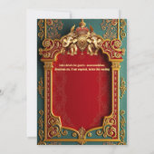 Invitation Éphiles indiens turquoise or bordeaux mariage roya (Dos)