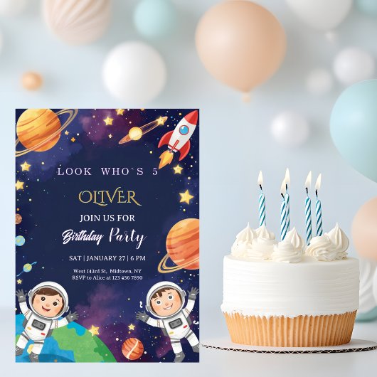 Invitation Epic Outer Space Kids Birthday 