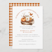 Invitation Épice citrouille et tout Nice Baby shower automnal (Devant / Derrière)