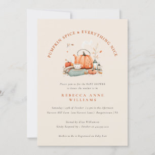 Invitation Épice citrouille & Tout Nice - Baby shower d'autom