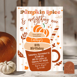 Invitation Épice de citrouille et tout dessiné à la main pour