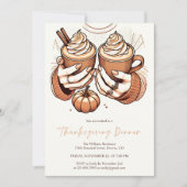 Invitation Épices citrouilles & Dîner d'automne de Thanksgivi (Devant)