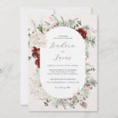 Invitation Épinette et dentelle | Mariage de fleurs d'hiver (Devant)