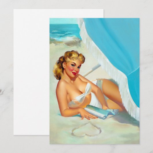 Invitation Épingle du coeur de sable (Devant / Derrière)