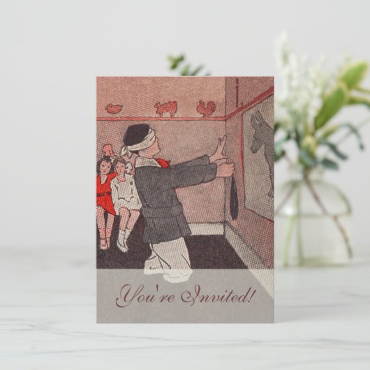 Invitation Épingle la queue à l'âne (Debout devant)