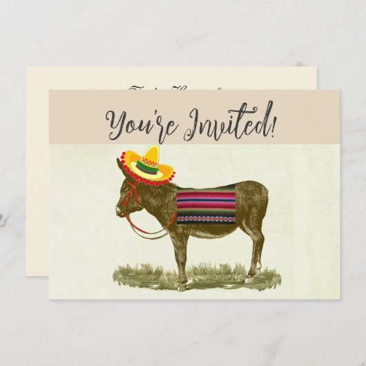 Invitation Épingle la queue de l'âne (Devant / Derrière)