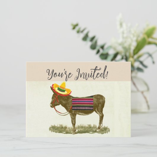 Invitation Épingle la queue de l'âne (Debout devant)