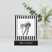 Invitation Épingle noire et blanche 19 (Debout devant)