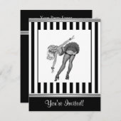 Invitation Épingle noire et blanche 19 (Devant / Derrière)