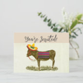 Invitation Éplucher la queue sur l'âne (Debout devant)