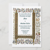 Invitation époque victorienne 1843 Mariage de style médiéval (Devant)