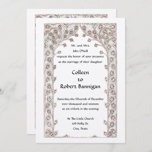 Invitation Époque victorienne 1845 Style gothique Mariage fro (Devant / Derrière)