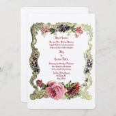 Invitation Époque victorienne 1891 Rococo baroque style flora (Devant / Derrière)