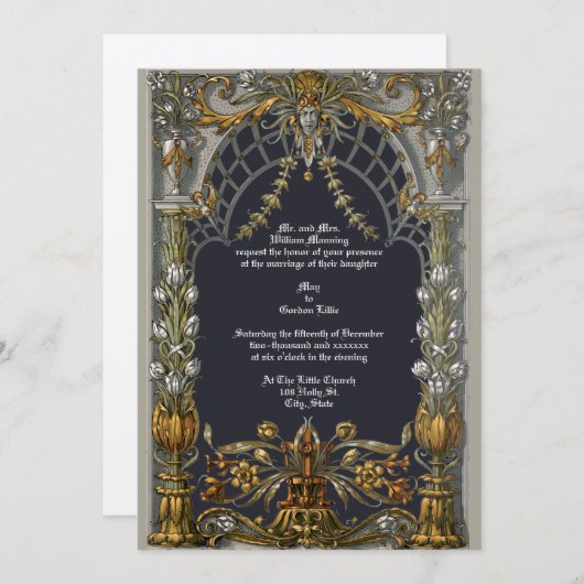 Invitation Époque victorienne Art Nouveau Altar par Anton Sed (Devant / Derrière)