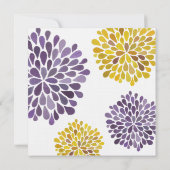 Invitation Épousant le dahlia jaune pourpre fleurit (Dos)